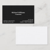 トレンディー黒チェック線パターモダンン 名刺 (正面/裏面)