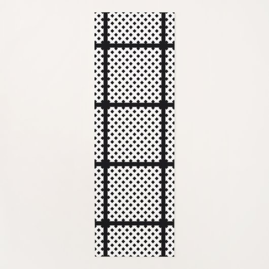 トレンディー黒四角 ヨガマット (正面)