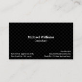 トレンディー黒市松模様に幾何パターンモダン 名刺 (正面)