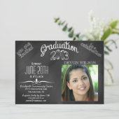 トレンディー黒板タイポグラフィ2013卒業 招待状 (スタンド正面)