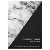 トレンディー黒白トライアングル大理石 クリップボード (裏面)