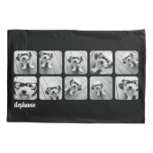 トレンディー10写真白黒スクリプト名 枕カバー (裏面)