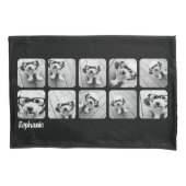 トレンディー10写真白黒スクリプト名 枕カバー (正面)