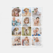 トレンディー12フォトコラージュのパーソナライズされた写真 フリースブランケット (正面)