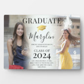 トレンディー2写真卒業、名前&引用文Keepsake フォトプラーク (正面)