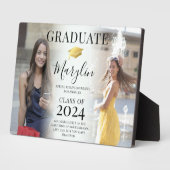 トレンディー2写真卒業、名前&引用文Keepsake フォトプラーク (側面)