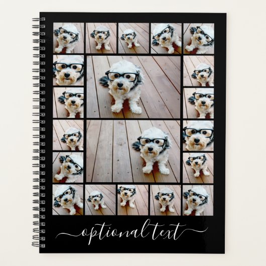 トレンディー20フォトコラージュのスクリプト名 – ホワイトブラック プランナー手帳 (正面)