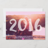 トレンディー2016ピンクティント透明フォトオーバーレイ 招待状 (正面)