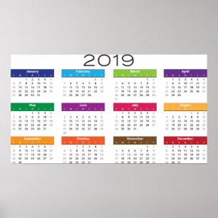 トレンディー2019カレンダーのポスター ポスター