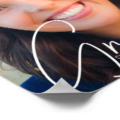 トレンディー2023卒業写真ホワイトスクリプトパーティー ポスター (角)