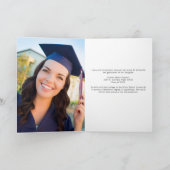 トレンディー2025卒業写真ホワイトスクリプト折り畳み 案内状 (内部)