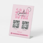 トレンディー2 QRコードスキャンして支払うレトロピンクショップ 台座サイン (正面)