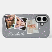 トレンディー3イメージグレー(ハート付き) Case-Mate iPhoneケース (裏面 (横))