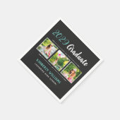 トレンディー3フォトコラージュ卒業パーティー スタンダードカクテルナプキン (角)