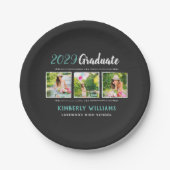 トレンディー3フォトコラージュ卒業パーティー ペーパープレート (正面)