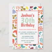 トレンディー30th誕生日名前をカスタムする詳細 招待状 (正面)