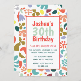 トレンディー30th誕生日名前をカスタムする詳細 招待状