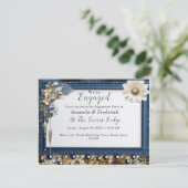 トレンディー3-Dデニムプリントと衣装ジュエリー インビテーションポストカード (スタンド正面)