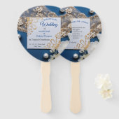 トレンディー3-Dデニムプリントと衣装ジュエリー ハンドファン (正面&裏面)