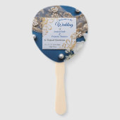 トレンディー3-Dデニムプリントと衣装ジュエリー ハンドファン (正面)