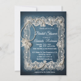 トレンディー3-Dデニムプリントと衣装ジュエリー 招待状