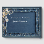 トレンディー3-Dブルーデニムプリントと衣装ジュエリー ゲストブック (裏面)