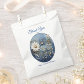 トレンディー3-Dブルーデニムプリントと衣装ジュエリー フェイバーバッグ (クリップ留めされた状態)