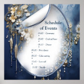 トレンディー3-Dブルーデニムプリントと衣装ジュエリー ポスター (正面)