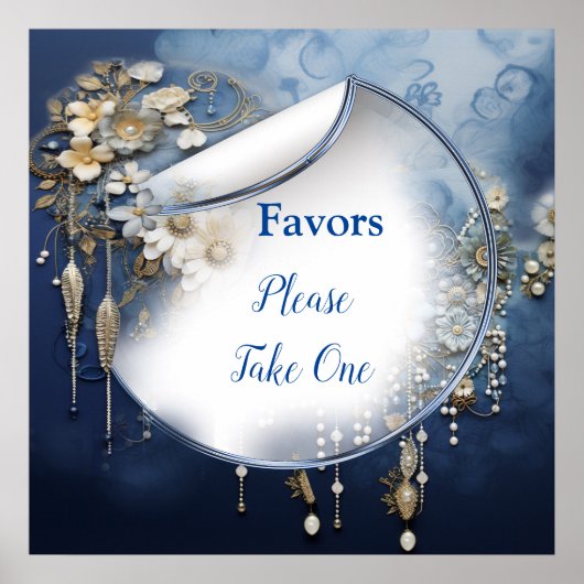 トレンディー3-Dブルーデニムプリントと衣装ジュエリー ポスター (正面)