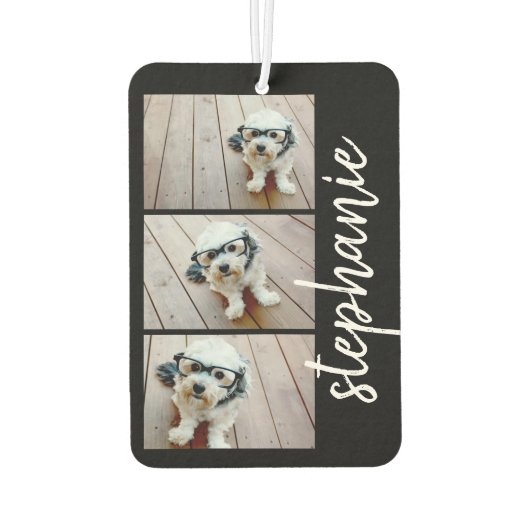 トレンディー3 Photos白黒のスクモダンリプト名 カーエアーフレッシュナー (裏面)