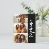 トレンディー3 Photos白黒のスクモダンリプト名 ポストカード (スタンド正面)