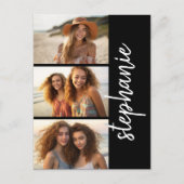 トレンディー3 Photos白黒のスクモダンリプト名 ポストカード (正面)