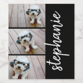 トレンディー3 Photos白黒のスクモダンリプト名 ワインラベル (シングルラベル)