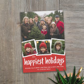 トレンディー4フォトクリスマスハッピーベストホリデーチェック シーズンカード