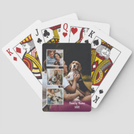 トレンディー4フォトコラージュ家族の名前ブラックトランプのポーカー車 トランプ