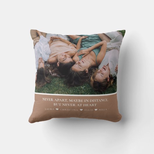 トレンディー4フォト&ベスティー引用文フレンズ最高のフレンズフォーエバー クッション (裏面)