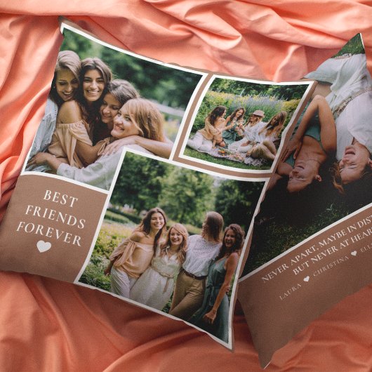 トレンディー4フォト&ベスティー引用文フレンズ最高のフレンズフォーエバー クッション