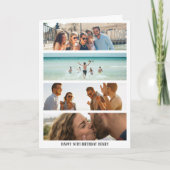 トレンディー4写真 |任意の年齢と名前の誕生日 カード (正面)