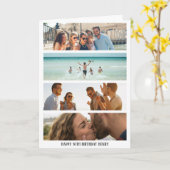 トレンディー4写真 |任意の年齢と名前の誕生日 カード (黄色い花)