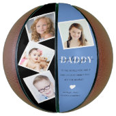トレンディー4 Insta Photo Collage Daddy 'We Love You' バスケットボール (縦)