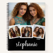 トレンディー4 Photo Collageスクリプト名ホワイトブラック ノートブック (正面)