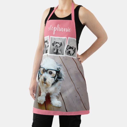 トレンディー4 Photo Collageスクリプト名ホワイトローズ金ゴールド エプロン (インサイチュ)