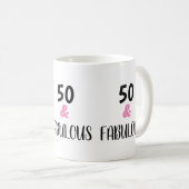 トレンディー50と素晴らしい文字誕生日パーティー コーヒーマグカップ (正面右)