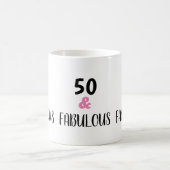 トレンディー50と素晴らしい文字誕生日パーティー コーヒーマグカップ (中央)