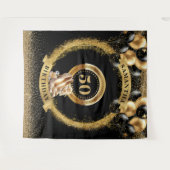 トレンディー50誕生日タペストリーバルーン金ゴールドヒール タペストリー (正面(横))