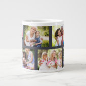 トレンディー8写真組積造グリッドグレーフォト ジャンボコーヒーマグカップ (正面)