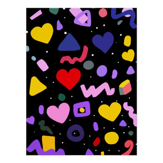 トレンディー80sパターンブルーインクペン ポスター (正面)