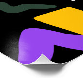 トレンディー80sパターンブルーインクペン ポスター (コーナー)