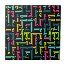 トレンディー80sブラックパターン タイル