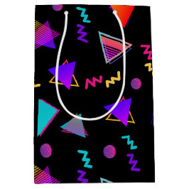 トレンディー80sブラック ミディアムペーパーバッグ